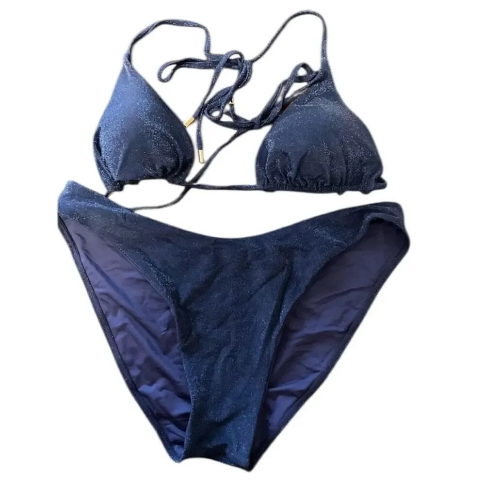 ✨Monday Swimwear Palma Navy Shimmer Sz V Bikini Set✨